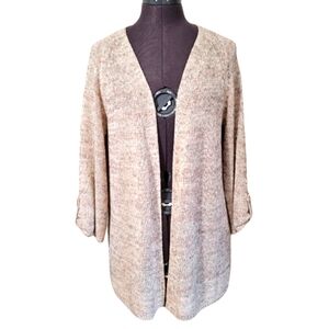 SM Cotton Linen Sweater Cardigan Beach Duster 3/4 Sleeves Reitmans